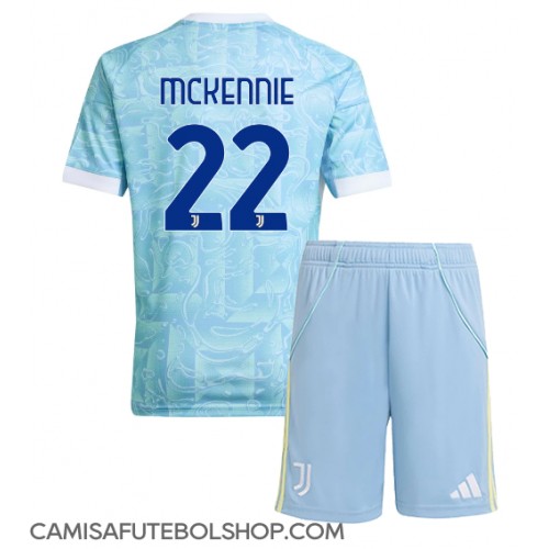 Camisa de time de futebol Juventus Weston McKennie #22 Replicas 2º Equipamento Infantil 2025-26 Manga Curta (+ Calças curtas)